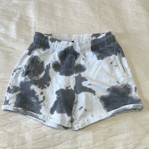 Superdry Gray and White Athletic Shorts with Artistic Pattern